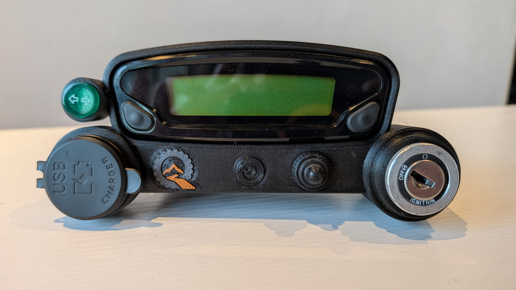 Dashboard mount with speedometer installed